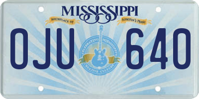 MS license plate OJU640