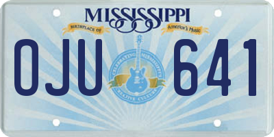 MS license plate OJU641