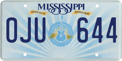MS license plate OJU644