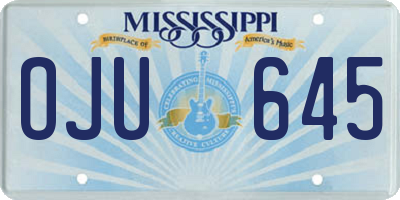 MS license plate OJU645