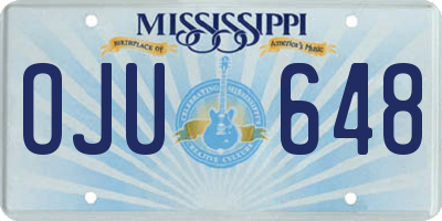 MS license plate OJU648
