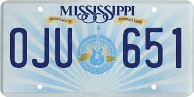 MS license plate OJU651