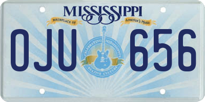 MS license plate OJU656