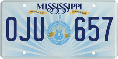 MS license plate OJU657
