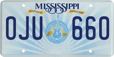 MS license plate OJU660