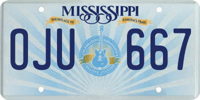 MS license plate OJU667