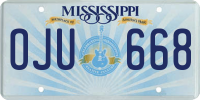 MS license plate OJU668