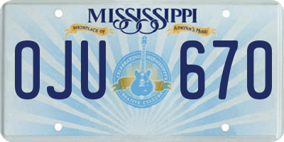 MS license plate OJU670
