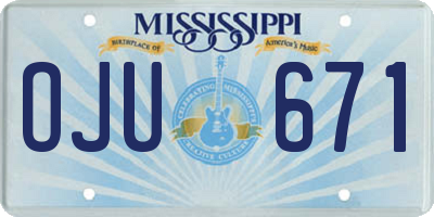MS license plate OJU671