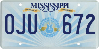 MS license plate OJU672