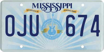 MS license plate OJU674