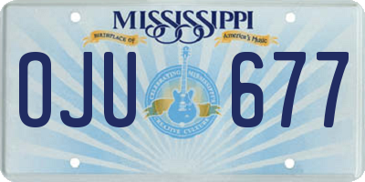 MS license plate OJU677