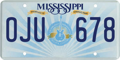 MS license plate OJU678
