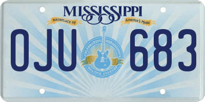 MS license plate OJU683