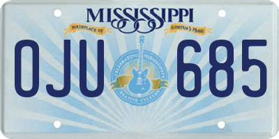 MS license plate OJU685