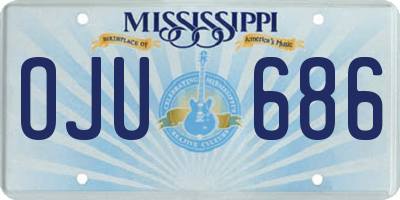 MS license plate OJU686