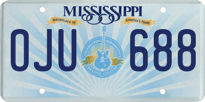 MS license plate OJU688