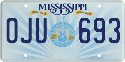 MS license plate OJU693