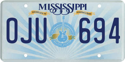 MS license plate OJU694