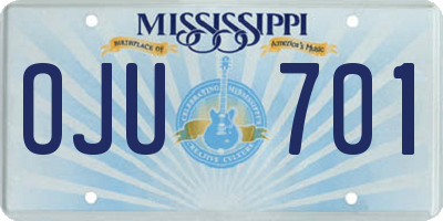 MS license plate OJU701