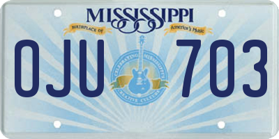MS license plate OJU703