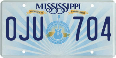MS license plate OJU704