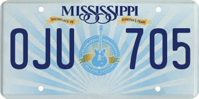MS license plate OJU705
