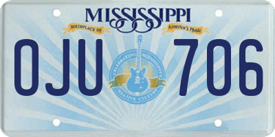 MS license plate OJU706