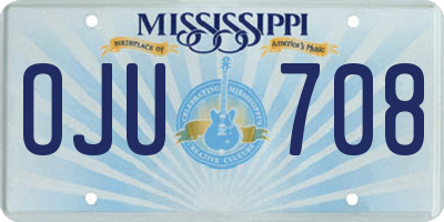 MS license plate OJU708