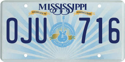MS license plate OJU716