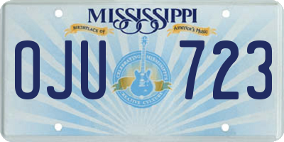 MS license plate OJU723