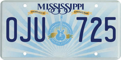 MS license plate OJU725