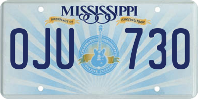 MS license plate OJU730