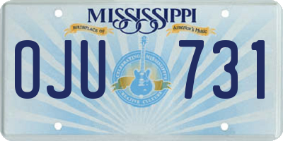 MS license plate OJU731