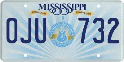 MS license plate OJU732