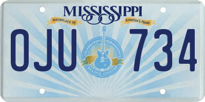 MS license plate OJU734