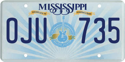 MS license plate OJU735