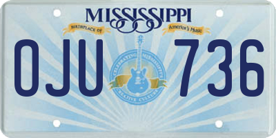 MS license plate OJU736