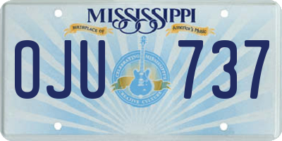 MS license plate OJU737