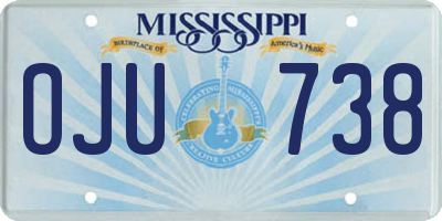 MS license plate OJU738
