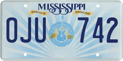 MS license plate OJU742