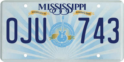 MS license plate OJU743