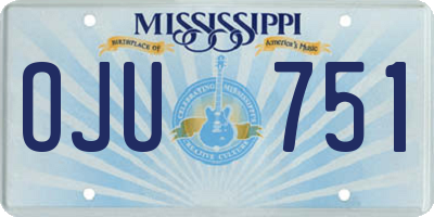 MS license plate OJU751