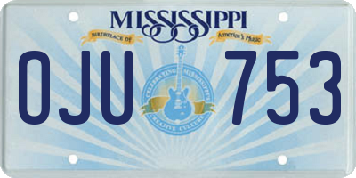 MS license plate OJU753