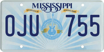 MS license plate OJU755