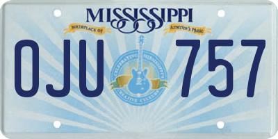 MS license plate OJU757