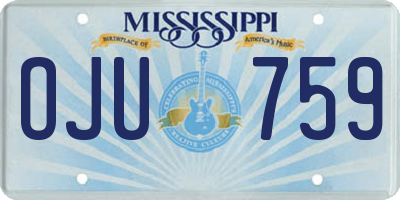 MS license plate OJU759
