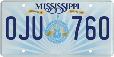 MS license plate OJU760