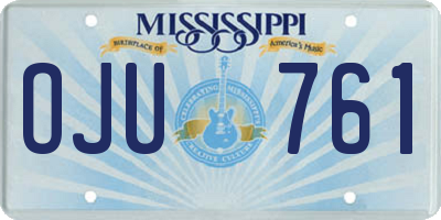 MS license plate OJU761