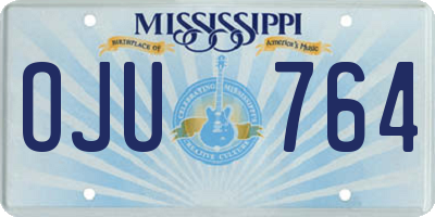 MS license plate OJU764